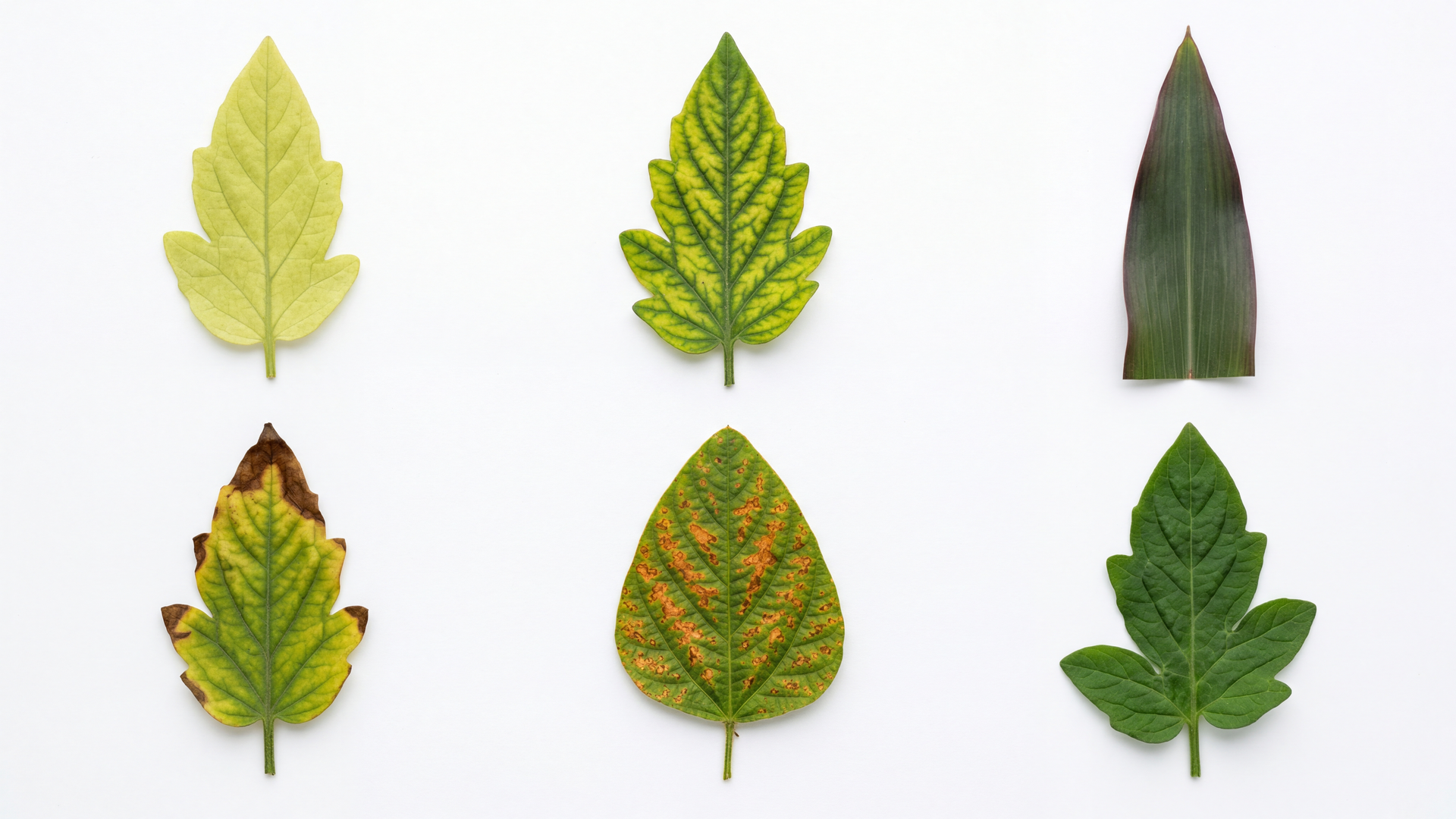 Cannabis leaf with deficiency symptoms: tip burn, potassium deficiency, magnesium deficiency, nitrogen deficiency